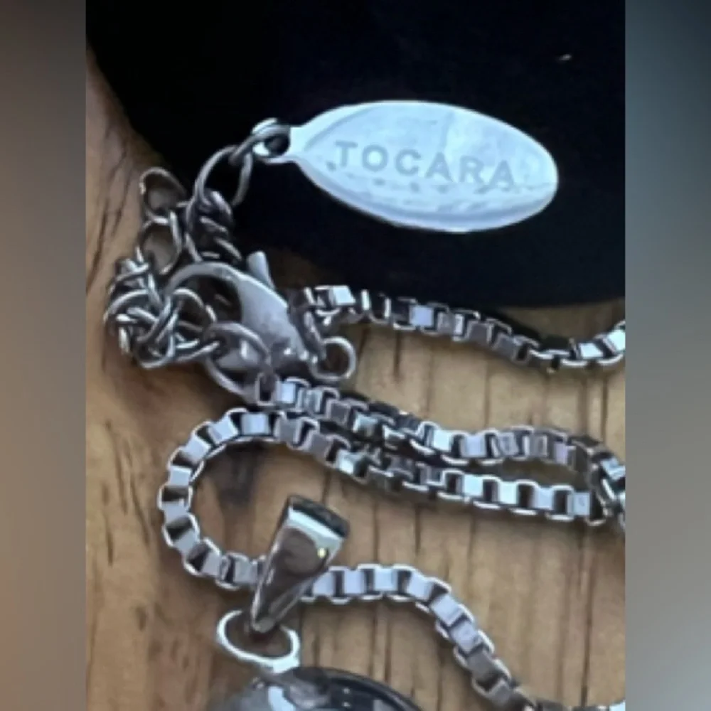 “Tocara” Silver & Blue Stone Ring 7.5 Necklace Stainless Steel Set - Picture 9 of 9